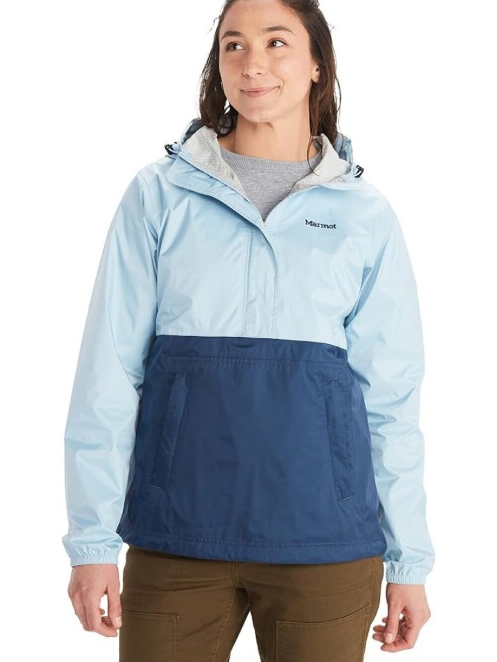 Marmot Womens Breathable Waterproof 1/4 Zip Rain Jacket Blue Size XS NWT
